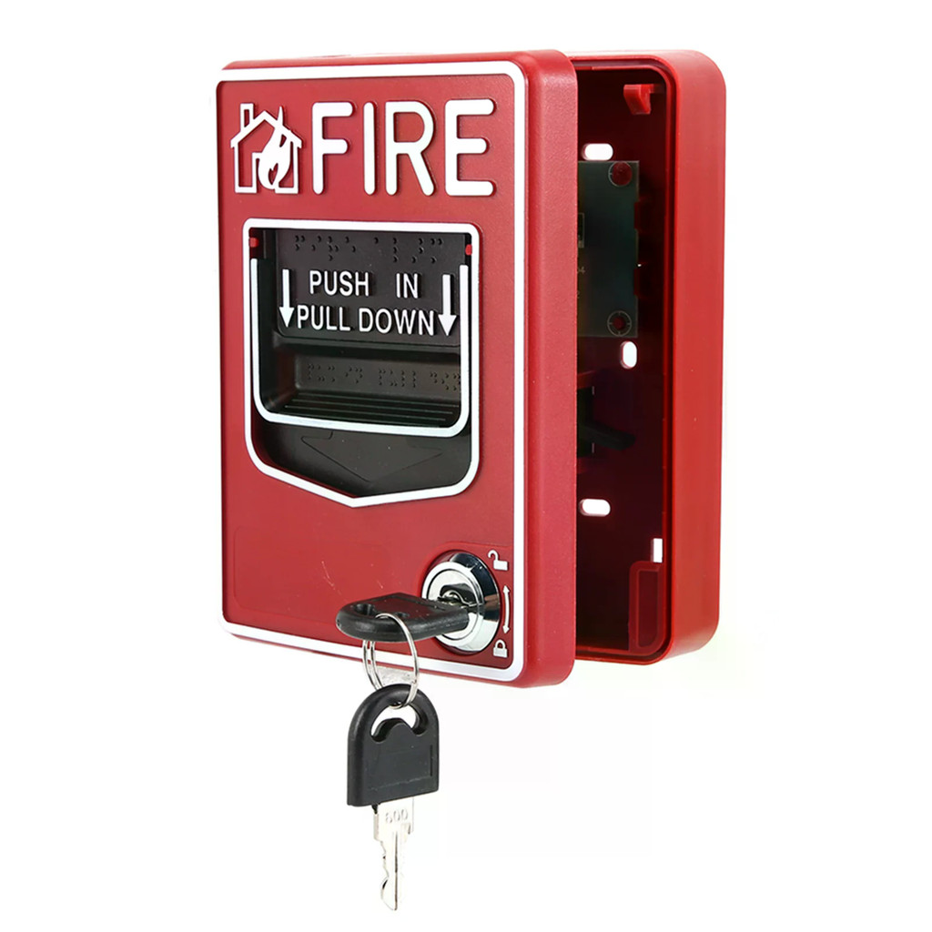 9-28VDC Manual Multiple Wire System Safety Resettable Fire Alarm Button ...