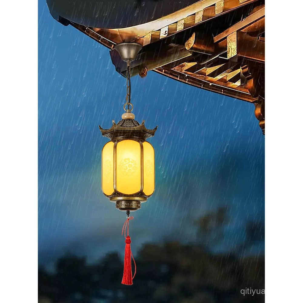 New Chinese Outdoor Waterproof Chandelier Courtyard Garden Pavilion ...