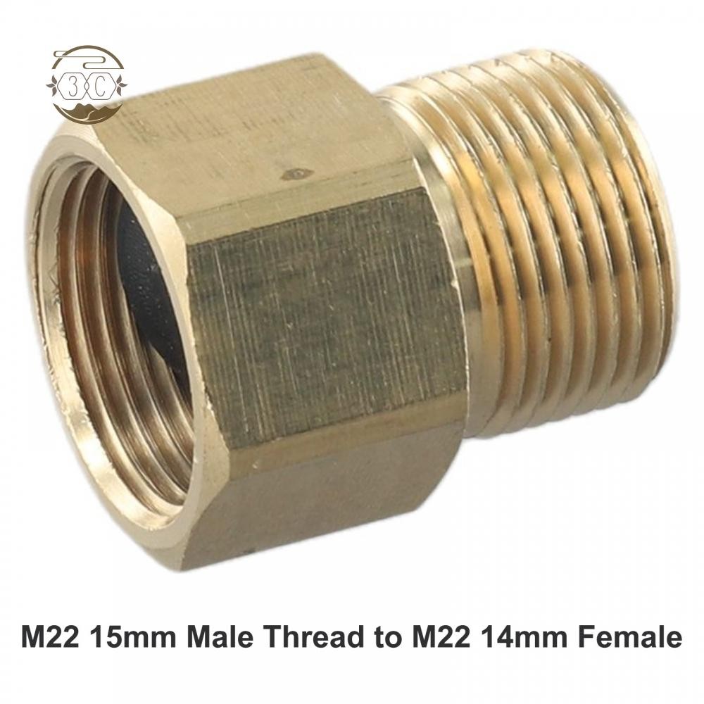 M22 Hochdruckreiniger-Adapter – 15 Mm Innengewinde Auf 14 Mm Außengewinde, Aus Messing, Für Schlauch Und Pistole