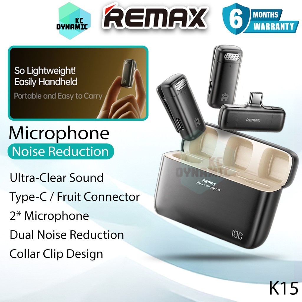Remax K15 Wireless Microphone Livestream Ultra Clear Sound Noise ...