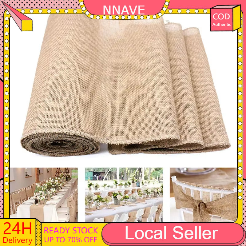 300CM Jute Table Runner Hessian Burlap Kain Wedding jute fabric Crafts ...