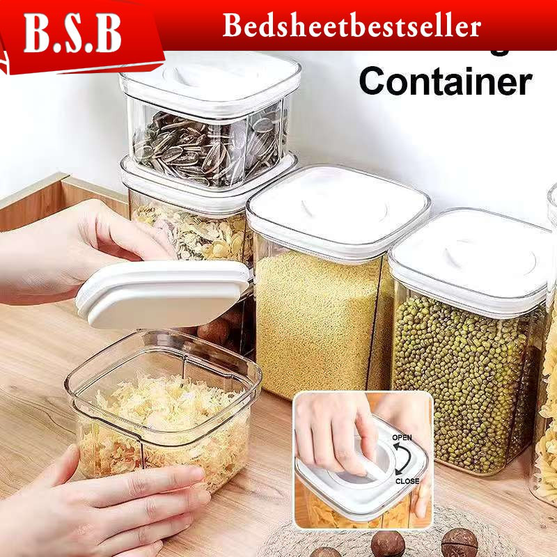 BSB_ Stackable Extra Airtight Twist Lock Transparent Food Storage ...