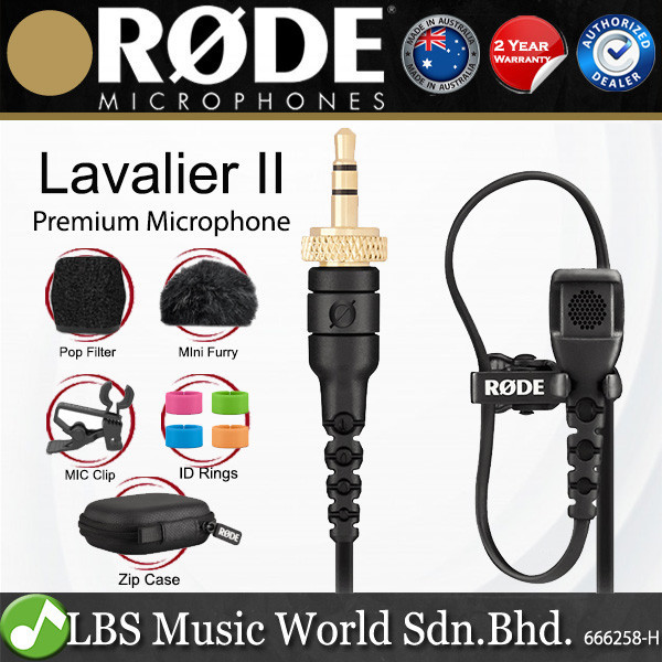 Rode Lavalier II Omnidirectional Mic Lavalier Microphone with Locking 3 ...