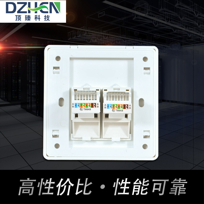 Dingzhen Technology Dual-Port Free Network Cable Socket Panel 86 Type 2 ...
