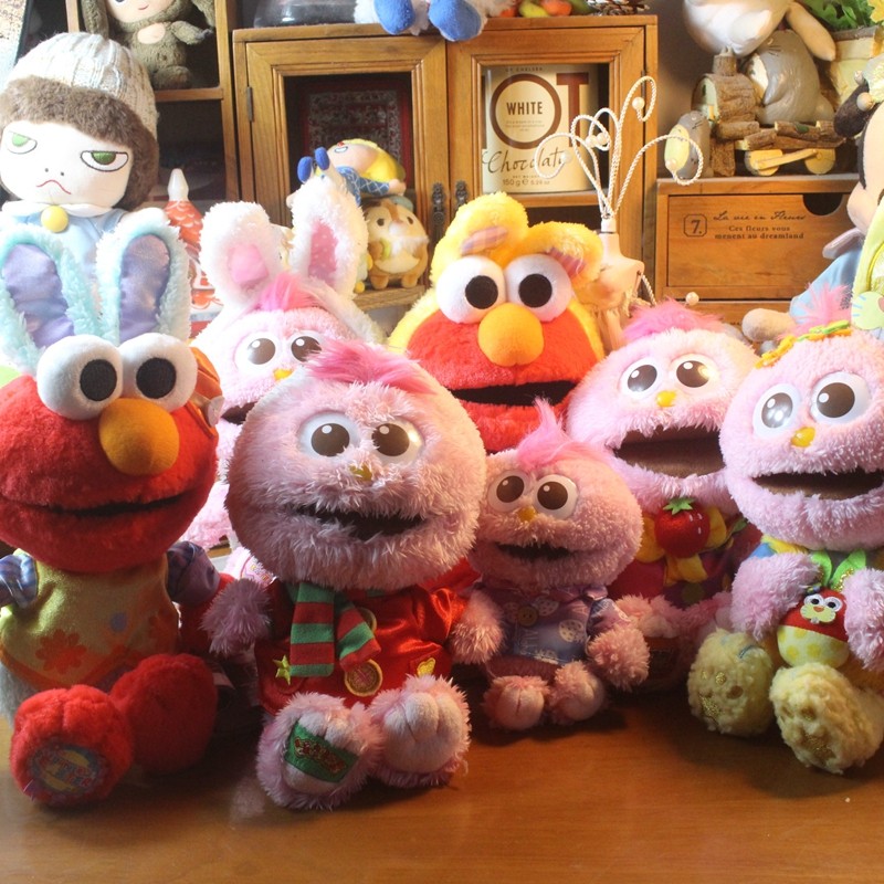 Japanese Single Genuine Sesame Street Elmo moppy Plush Doll Blue Cake ...