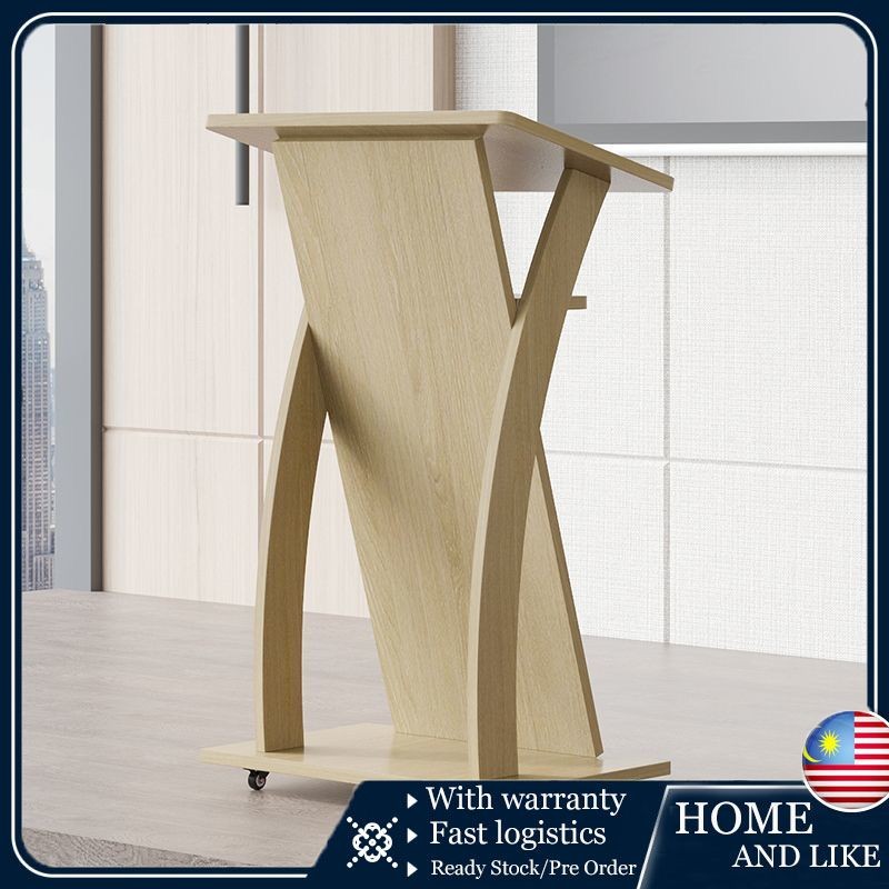 Solid Wood Movable Podium Reception Desk Podium Stage Wood Rostrum ...