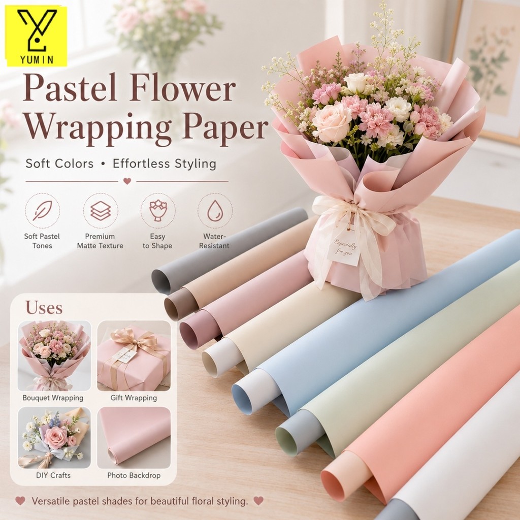 2 Tone Ouya Series Flower Wrapping Paper 20pcs double color wrapper ...