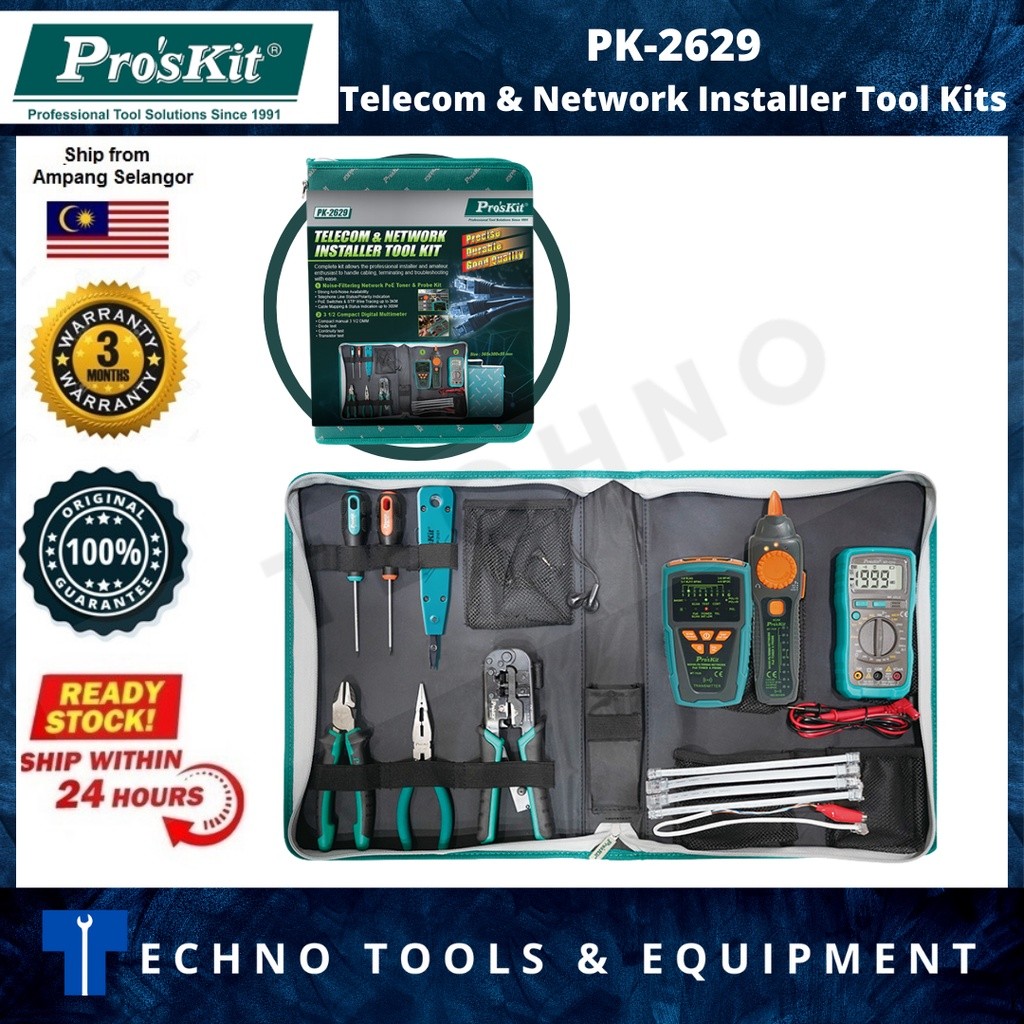 Pro'sKit PK-2629 Telecom & Network Installer Tool Kits - Ready Stock ...