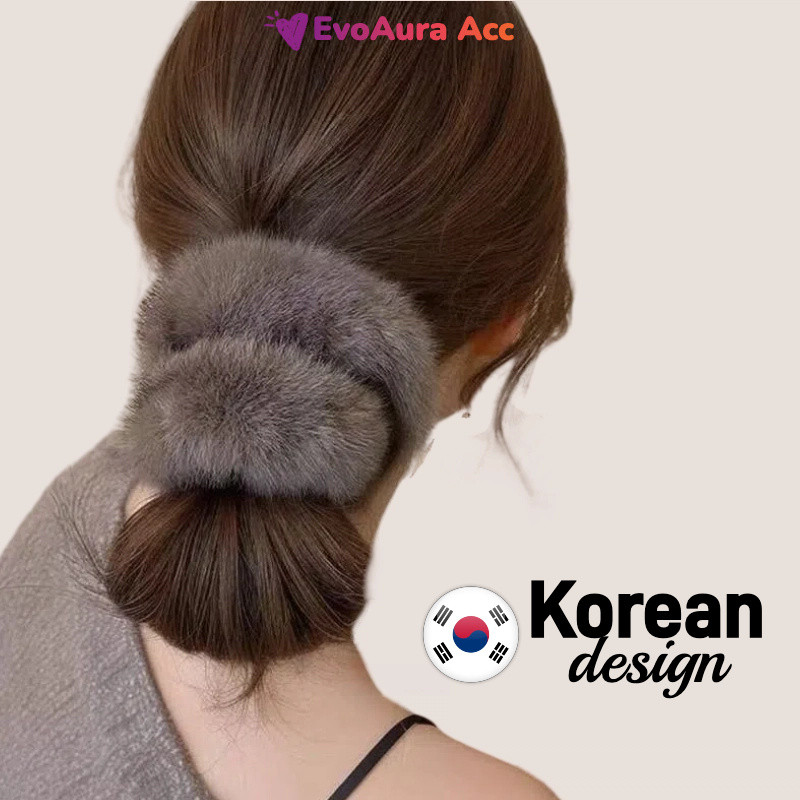 Getah Rambut Bulu Lembut Tebal Anjal Tinggi Fesyen Ikat Rambut Ekor ...