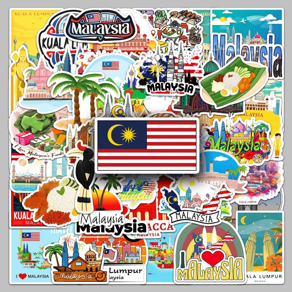 [KW] 50 pcs Sticker Aesthetic Kecil | Stiker Malaysia Boleh! Rakyat ...