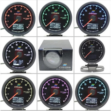 GREDDY MULTI GAUGE METER 7 COLOUR volt display 2in1 RPM BOOST VACCUM ...
