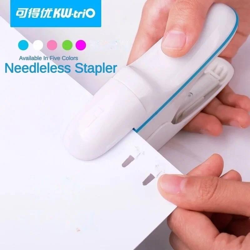 Mini Cute Book Stapleless Stapler Paper Stapling Without Staples ...