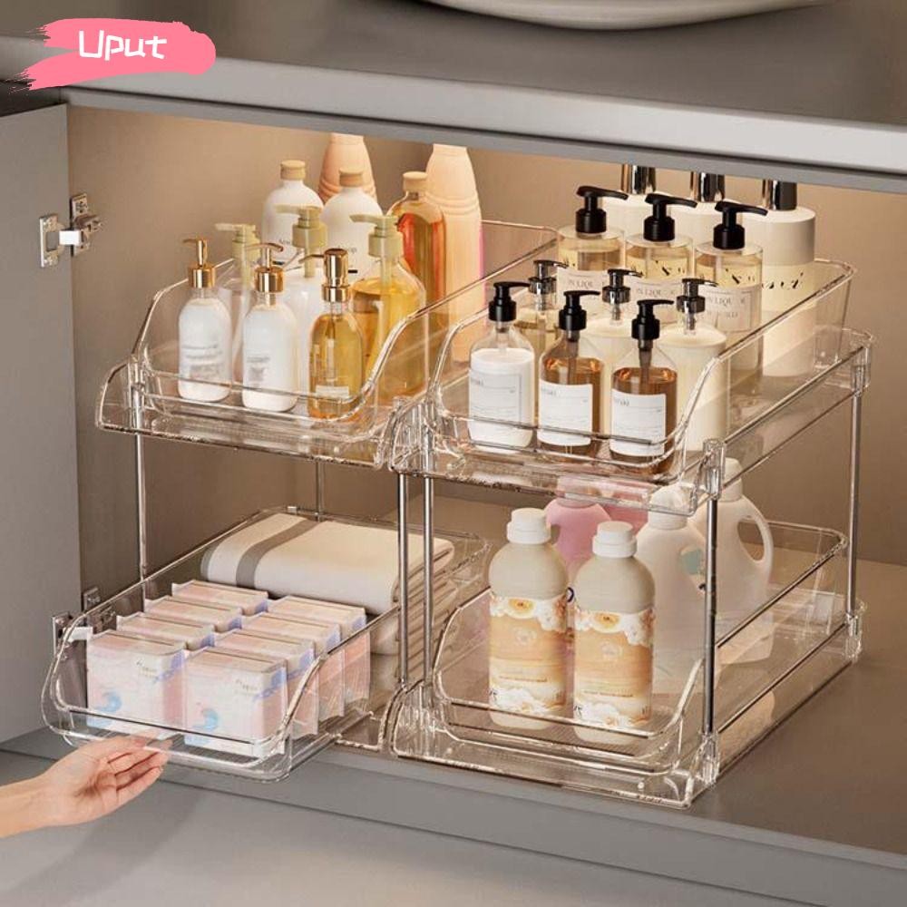 UPUT Bathroom Organizer, Acrylic Under Sink Storage Rack ...
