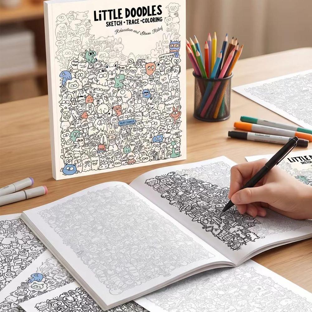Line Drawing Notebook Relax Stress Drawing Sketch Draft Coloring Book ...
