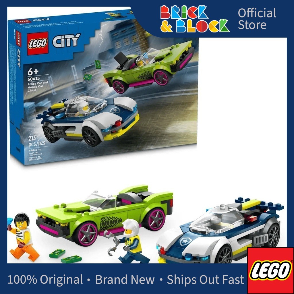 LEGO 60415 Police Car and Muscle Car Chase | LEGO City | Shopee Malaysia