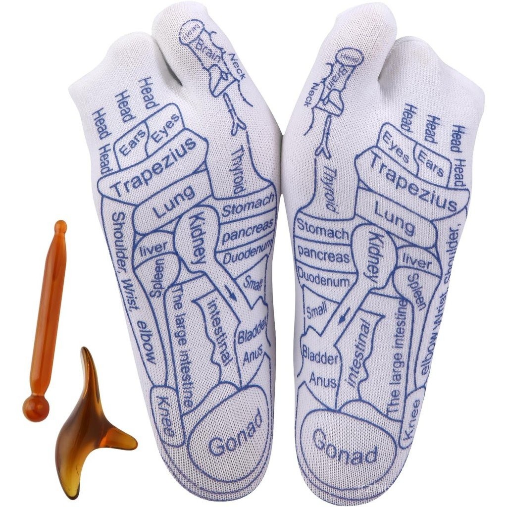 Foot Reflexology Sock Set with Massage Tool, Acupressure Reflexology ...