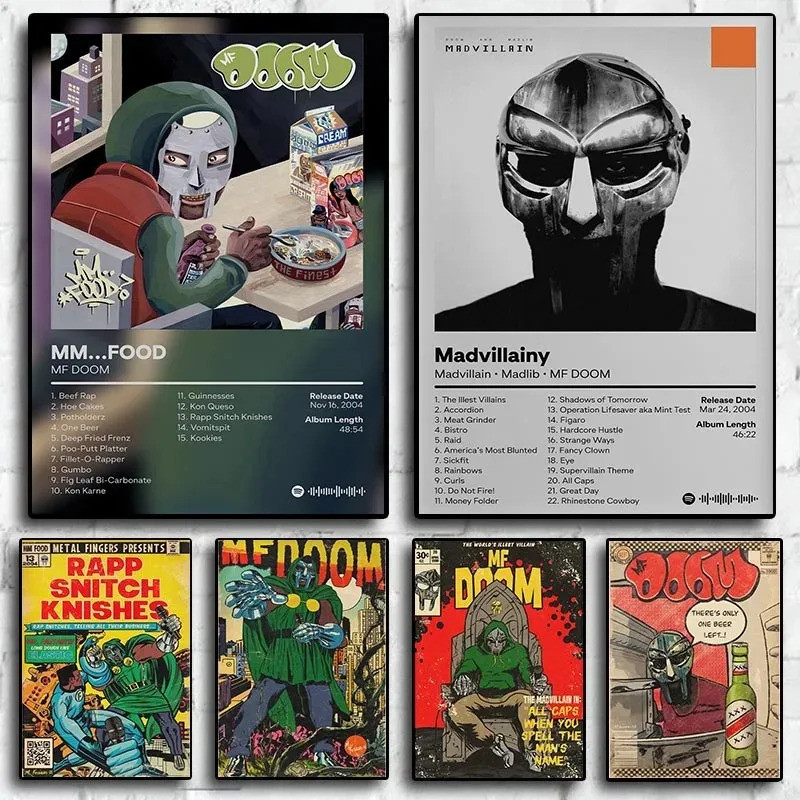 Poster Album Komik MF Doom Rapper Estetik Hip Hop Rock Muzik Band MM ...