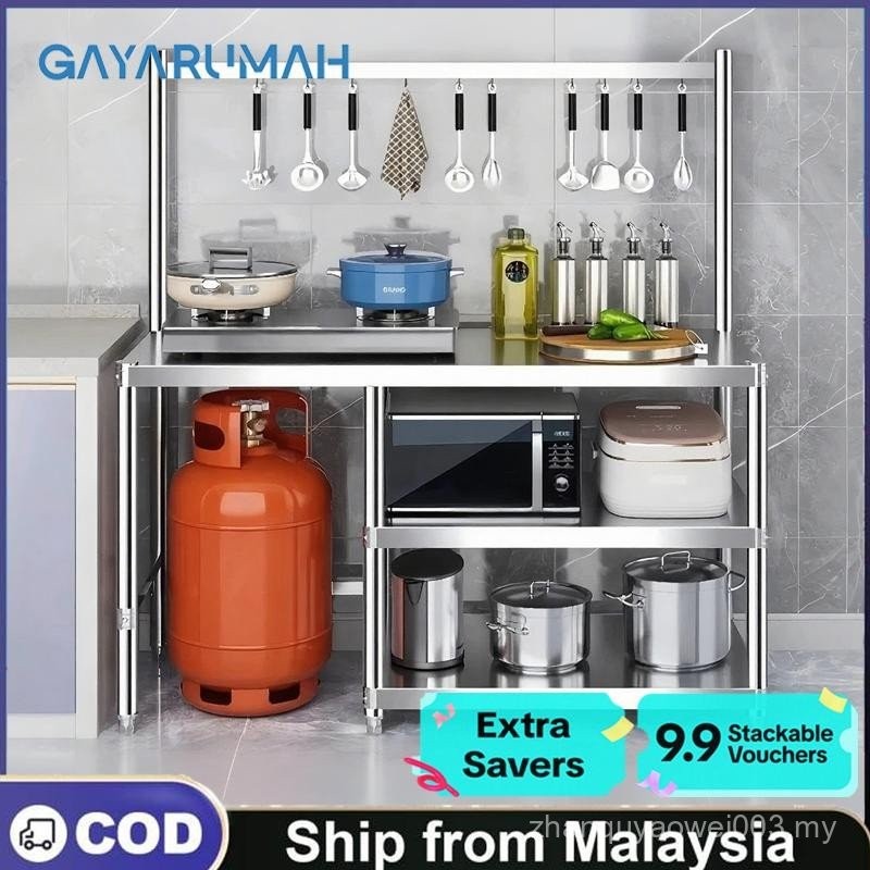 GY6-Stainless Steel Kitchen Storage Rack keluli tahan karat gas stove ...