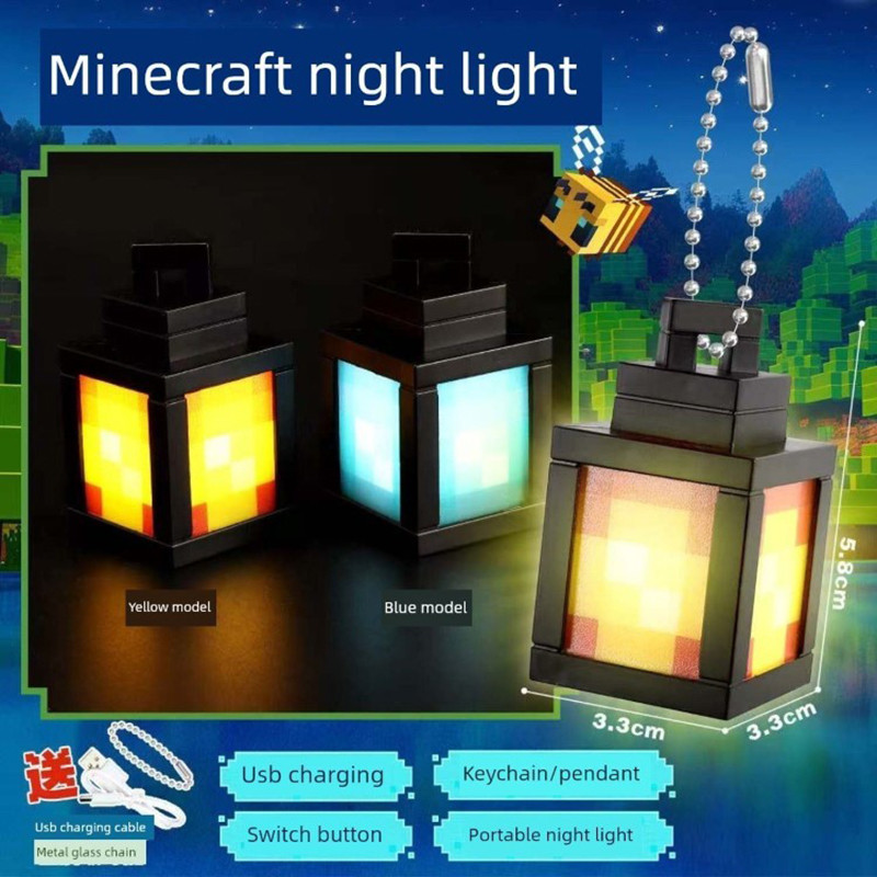 Minecraft Luminous Keychain Square Block Design Keyring Student ...