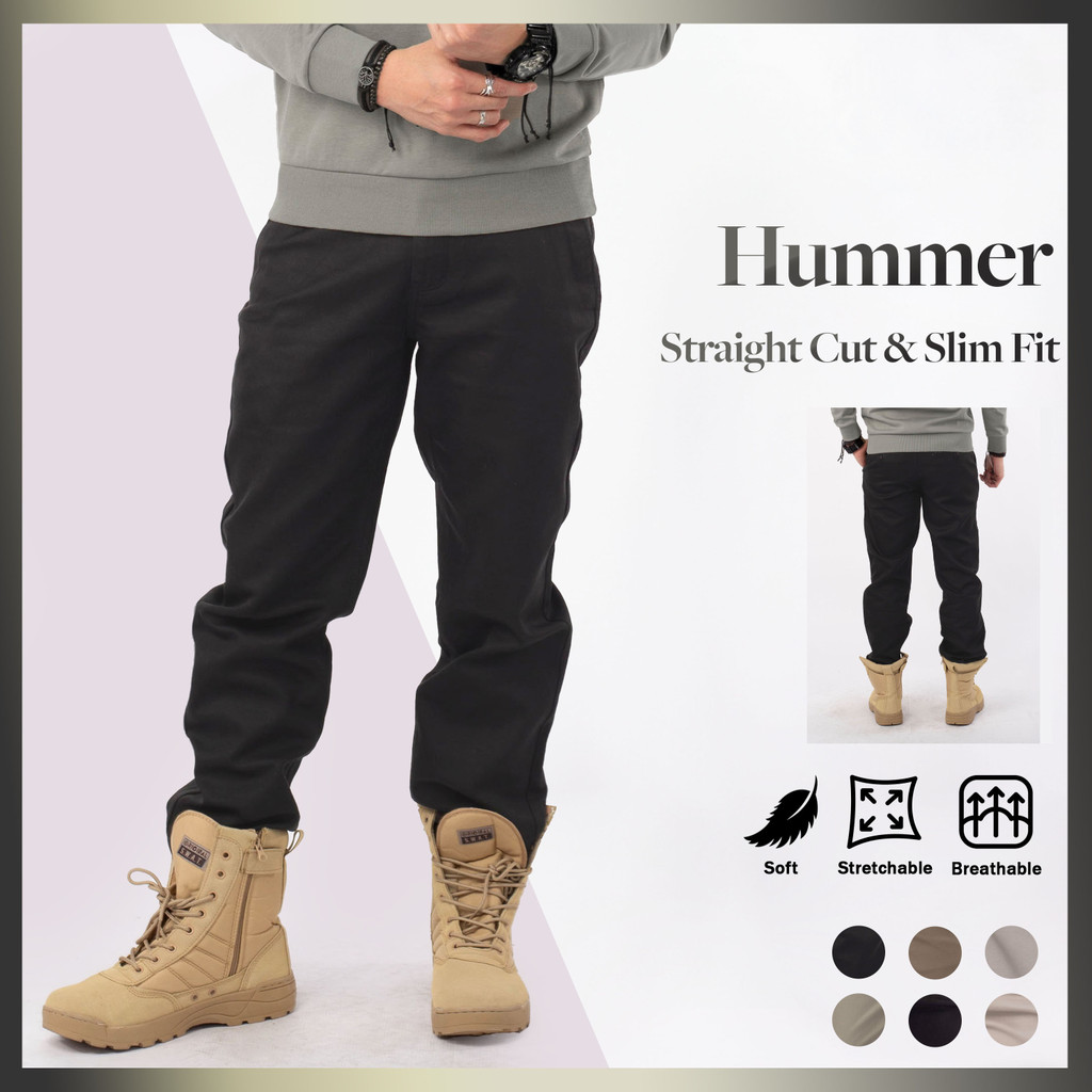 【HUMMER】Seluar Panjang Lelaki-Chino Slim & Straight Cut, Kain Modal ...