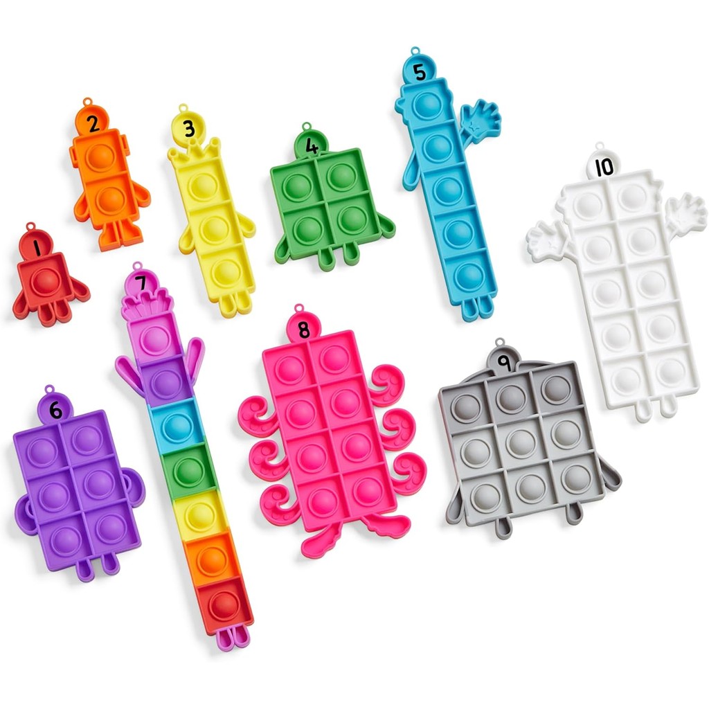 hand2mind Numberblocks Sensory Bubble Poppers, Push Pop Fidget Toys ...