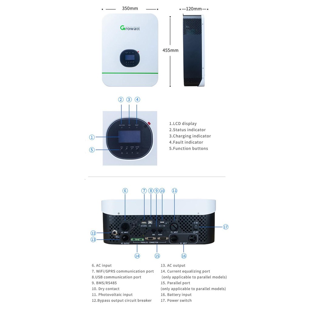 On Sale Growatt SPF 3000TL HVM 24V/48V Single Phase Inverter Solar ...