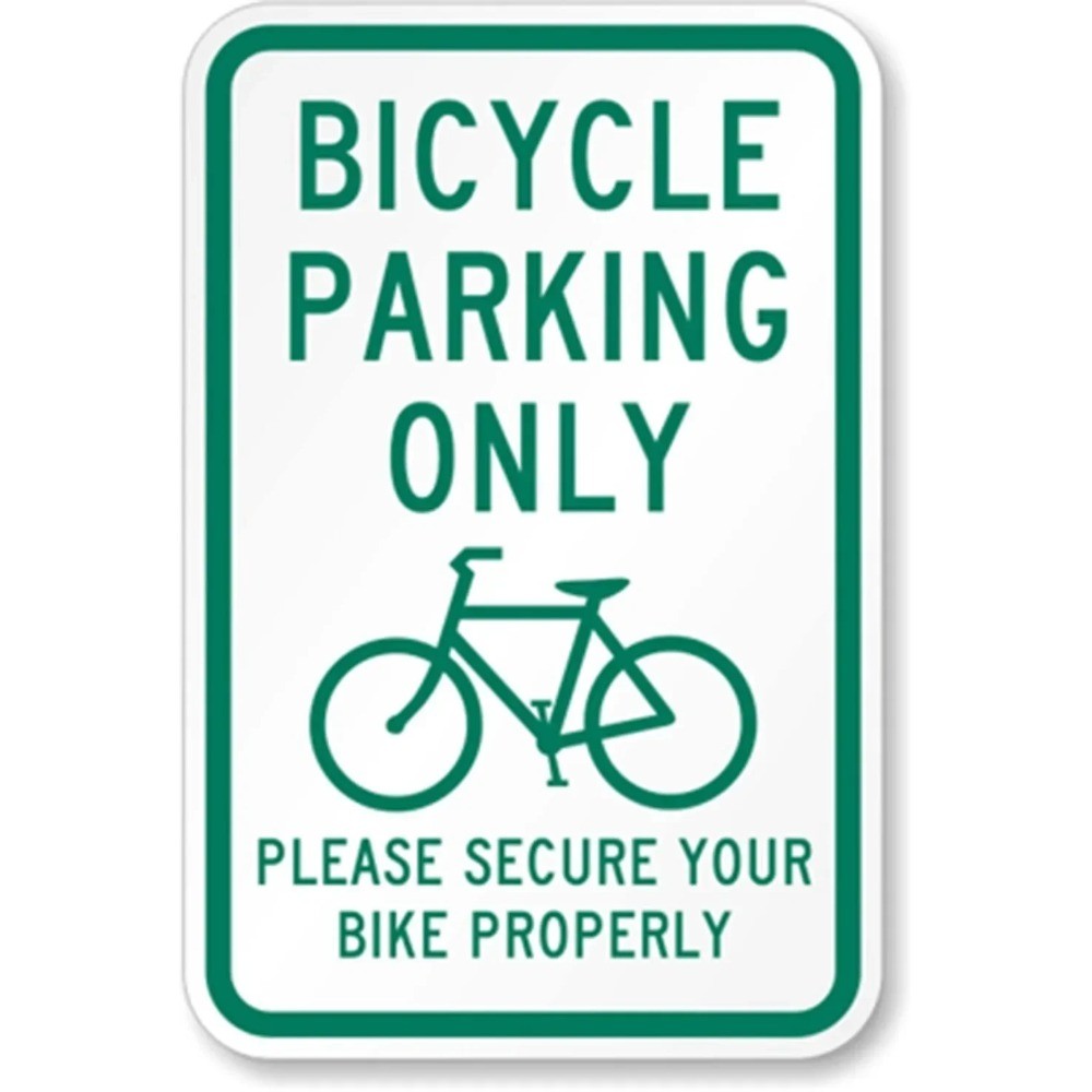 2D Bike Parking Sign, Secure CycleParkUSA Aluminum Bike Rack for Public ...