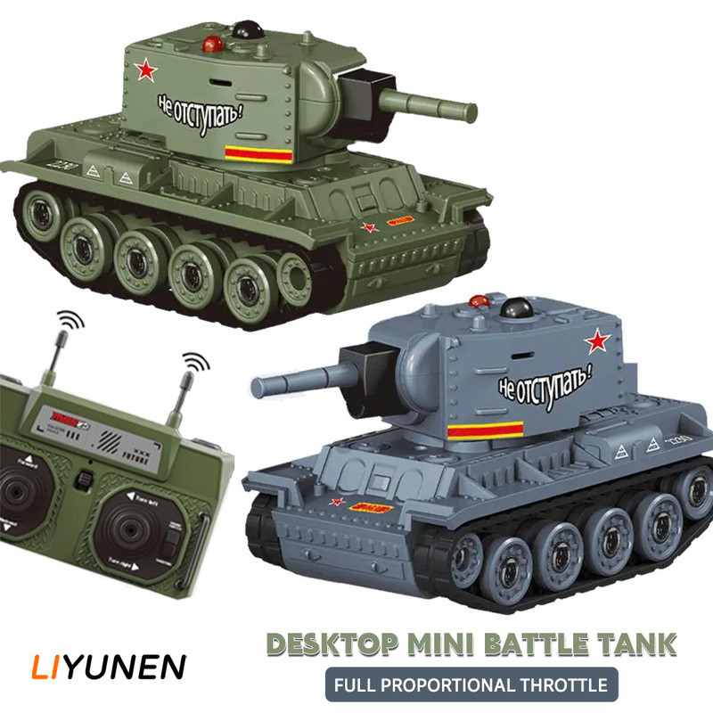 Mini RC Battle Track Tank Car Model Toy Full Proportional Throttle ...