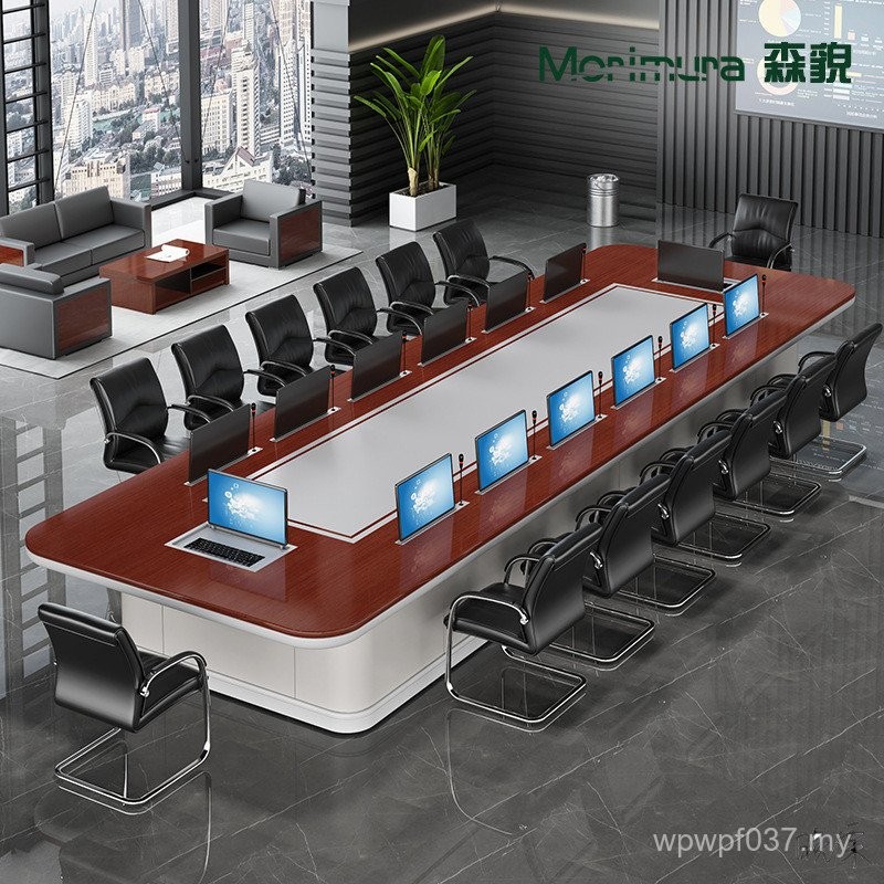 Large Conference System Remote Bar Desk Conference Table Paperless ...
