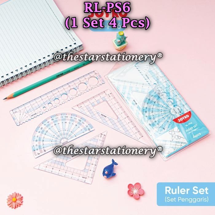 (1 Set of 4 Pieces) WHOLESALE JOYKO RL-PS6 Ruler Set RL-PS6 Ruler (1 ...