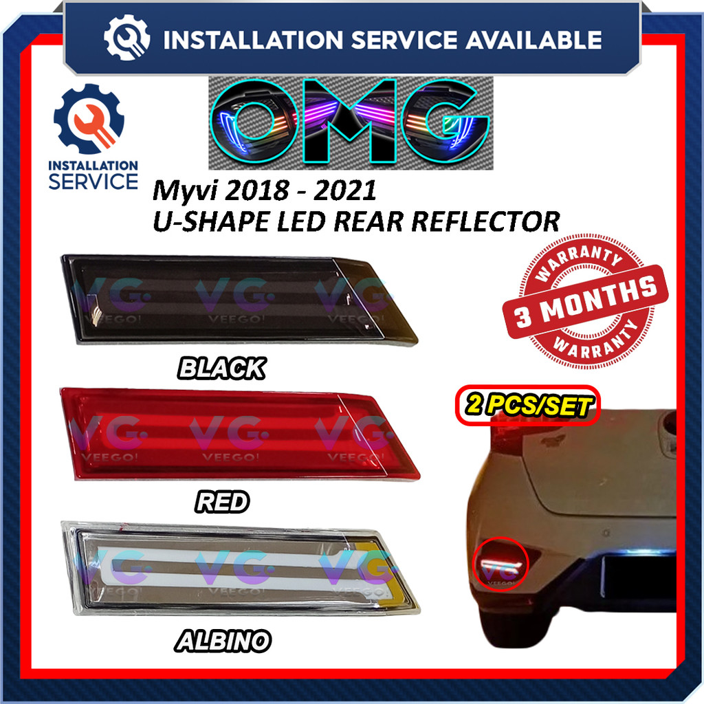 Perodua Myvi Gen3 2018 - 2021 LED Rear Bumper Reflector - U Shape ...