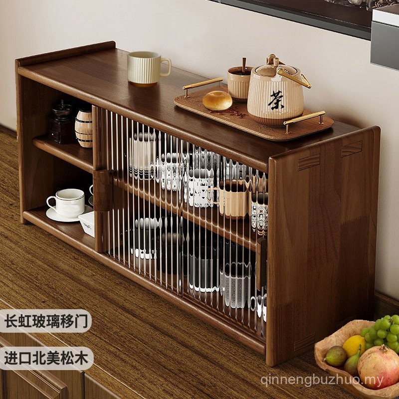 Walnut Solid Wood Dining Table Tea Set Tea Rack Desktop Coffee Tea Cup ...