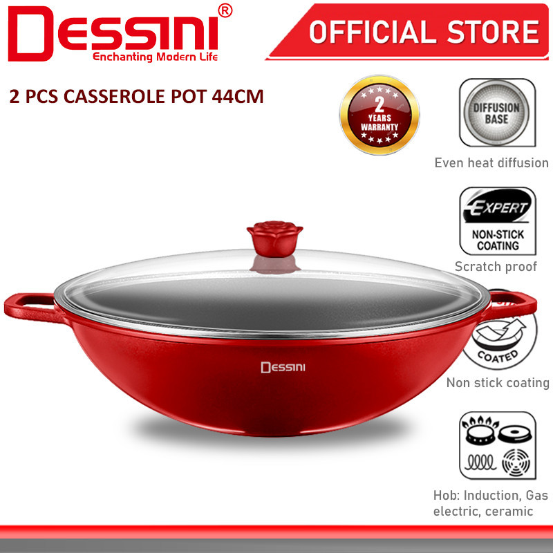 DESSINI ITALY GLW-44 Casserole Induction Die Cast Aluminium Non Stick ...