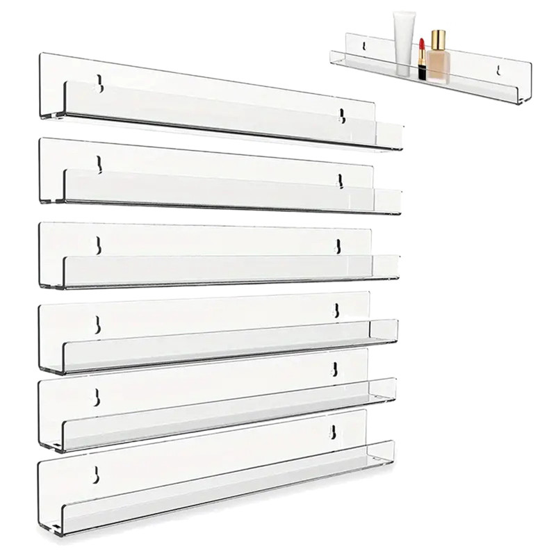 Batik 6 Pack Nail Polish Rack Clear Wall Mount Acrylic Record Display ...