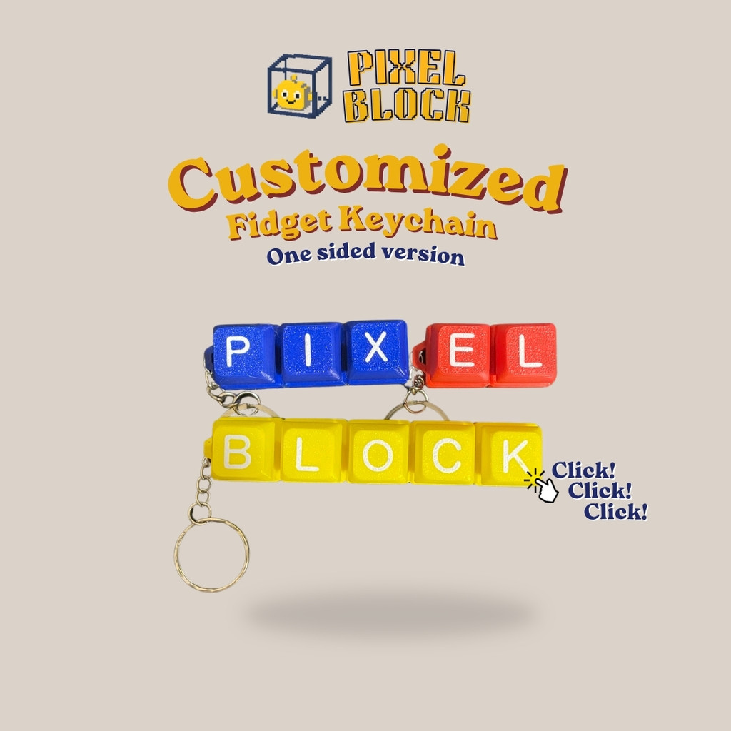 PixelBlock3D Customized Personalized Alphanumeric Custom Fidget Keys ...