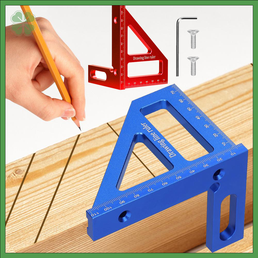 Woodworking Square Protractor Aluminum Alloy Miter Triangle Ruler High ...
