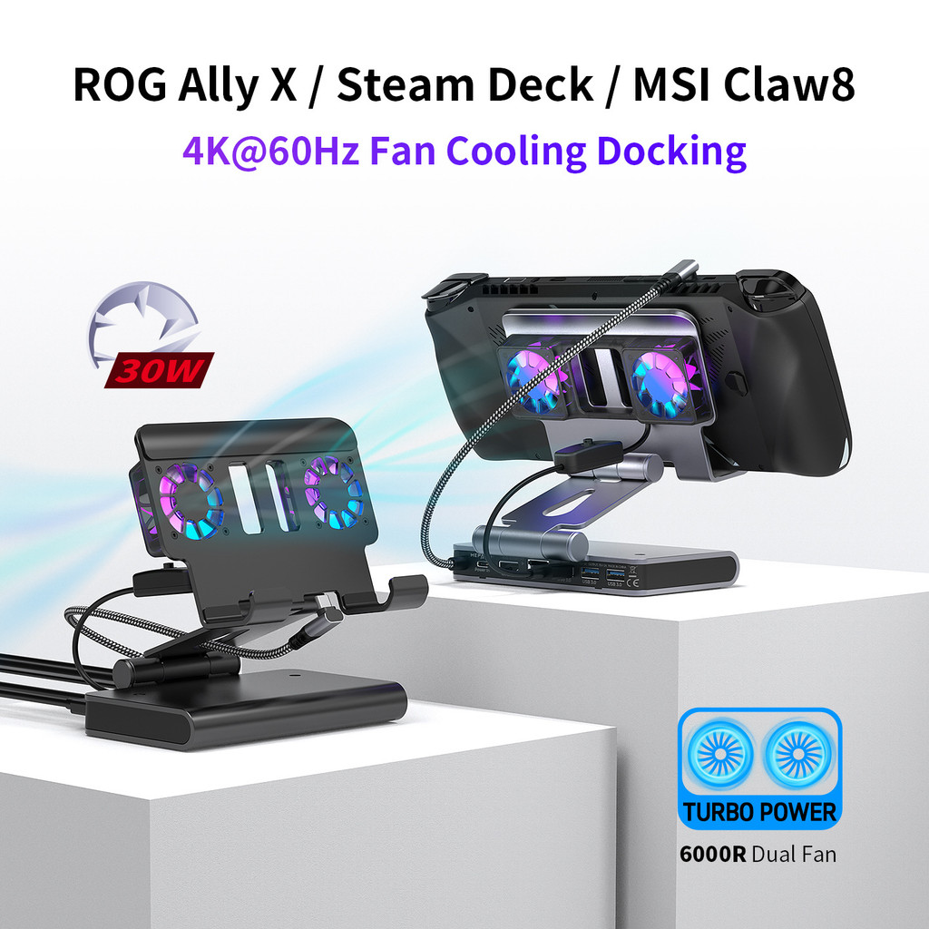 Cooling Base SteamDeck Docking Station 4K Projection Screen Nintendo ...