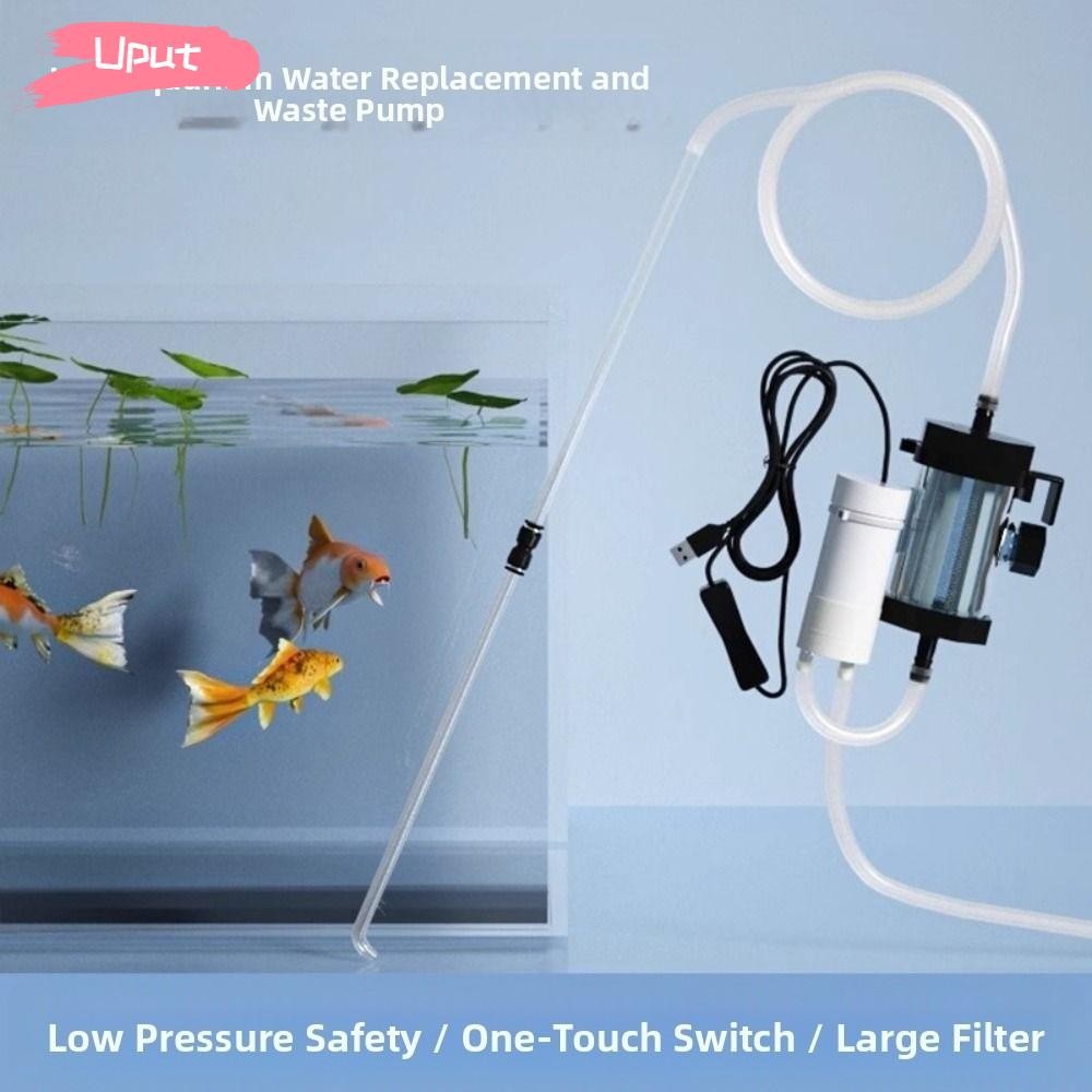 UPUT Vacuum Gravel Cleaner, 280GPH USB Powered Aquarium Water Changer ...