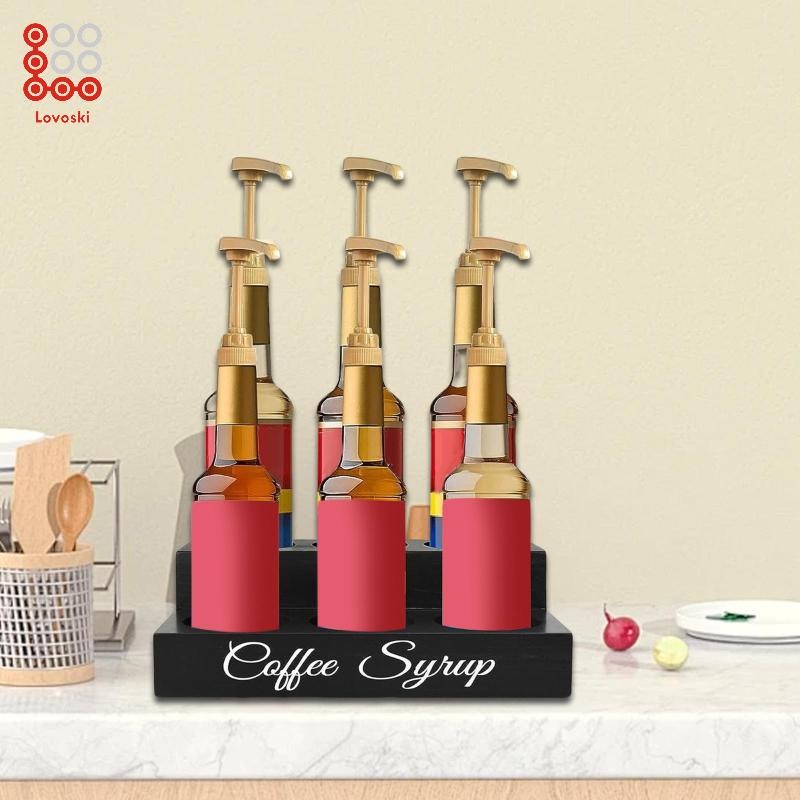 [Lovoski] Coffee Syrup Rack, Multi-purpose Syrup Bottle Display Rack ...