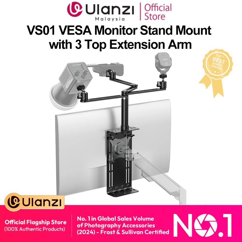 Ulanzi VS01 VESA Monitor Stand Mount with 3 Top Extension Arm T051 ...