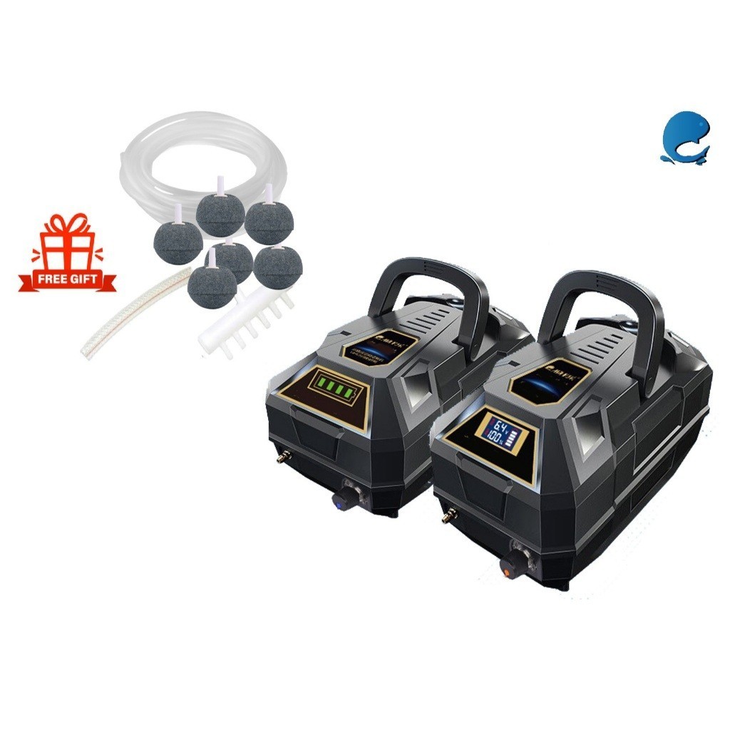 BYKAELER AC/DC Air Pump ACDC Pump AC/DC Pam Oksigen Kolam Pond Aquarium ...