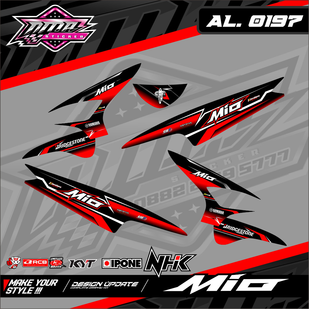 Motorcycle Striping Stickers Mio 110 Smile/Sporty 2008 2009 2010 2012 ...