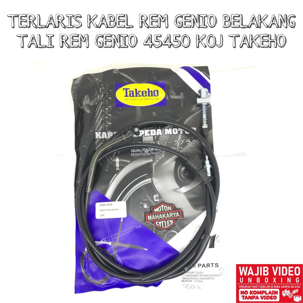 GENIO REAR BRAKE CABLE GENIO BRAKE CABLE 45450 K0J TAKEHO | Shopee Malaysia
