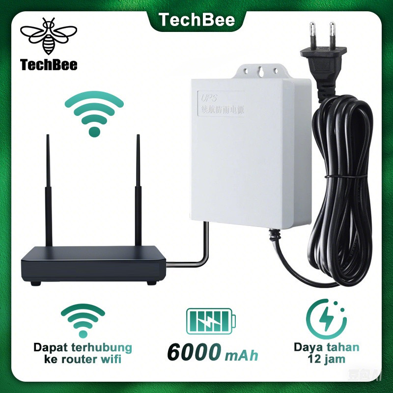 TechBee 12V 6000mAh Mini UPS – Super Compact, Tough WiFi & CCTV 4-6 ...
