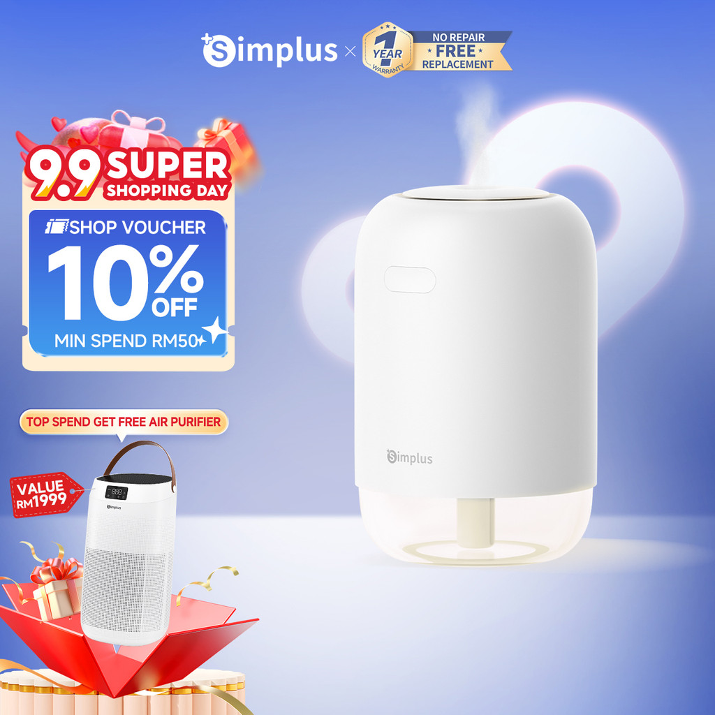 Simplus Humidifier丨250mL Capacity丨Car & Desktop Use丨Type-C丨Wireless ...