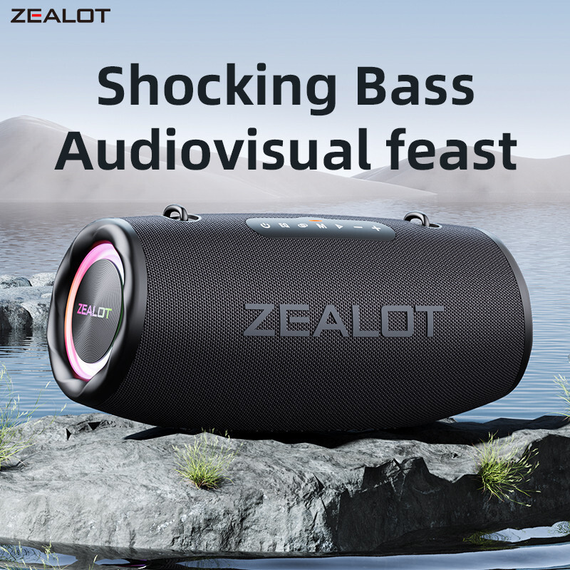 Original Zealot S87 TWS Bluetooth Speaker Portable Bass Subwoofer IPX6 ...