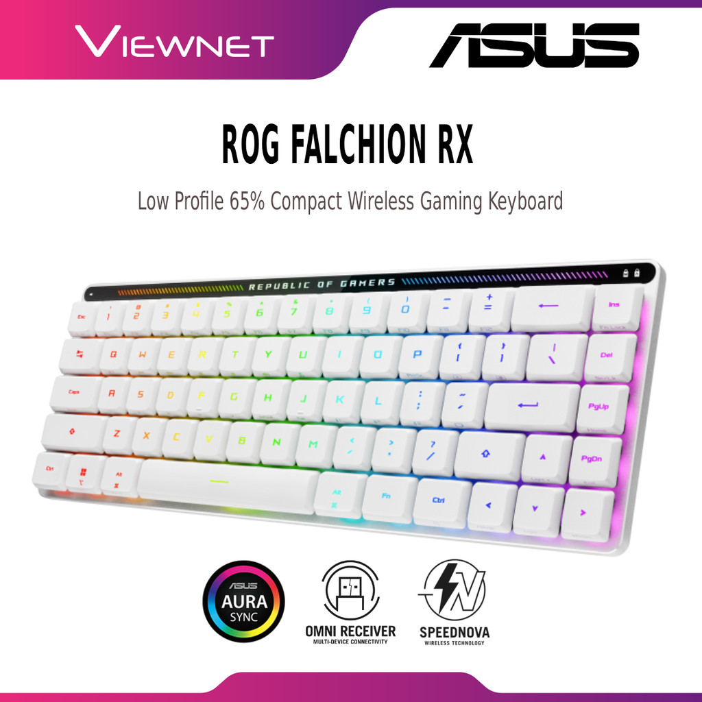 ASUS ROG FALCHION RX 65% COMPACT WIRELESS GAMING KEYBOARD M603 WITH ROG ...