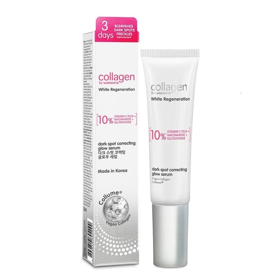 COLLAGEN BY WATSONS White Regeneration Dark Spot Correcting Glow Serum 30ml - 10% Vitamin C Plus+Niacinamide+Glutathione