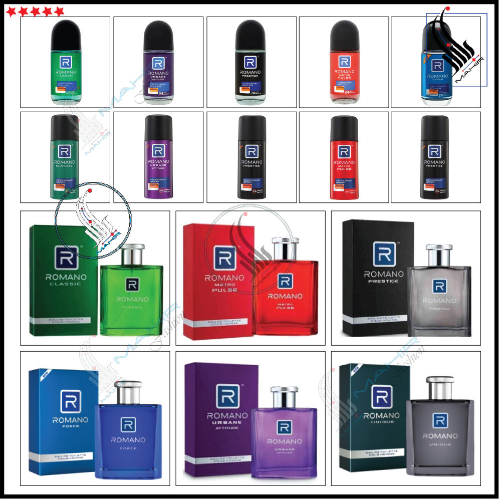 all in one ROMANO MEN 100ml EDP perfume Spray + Deodorant Body Spray ...
