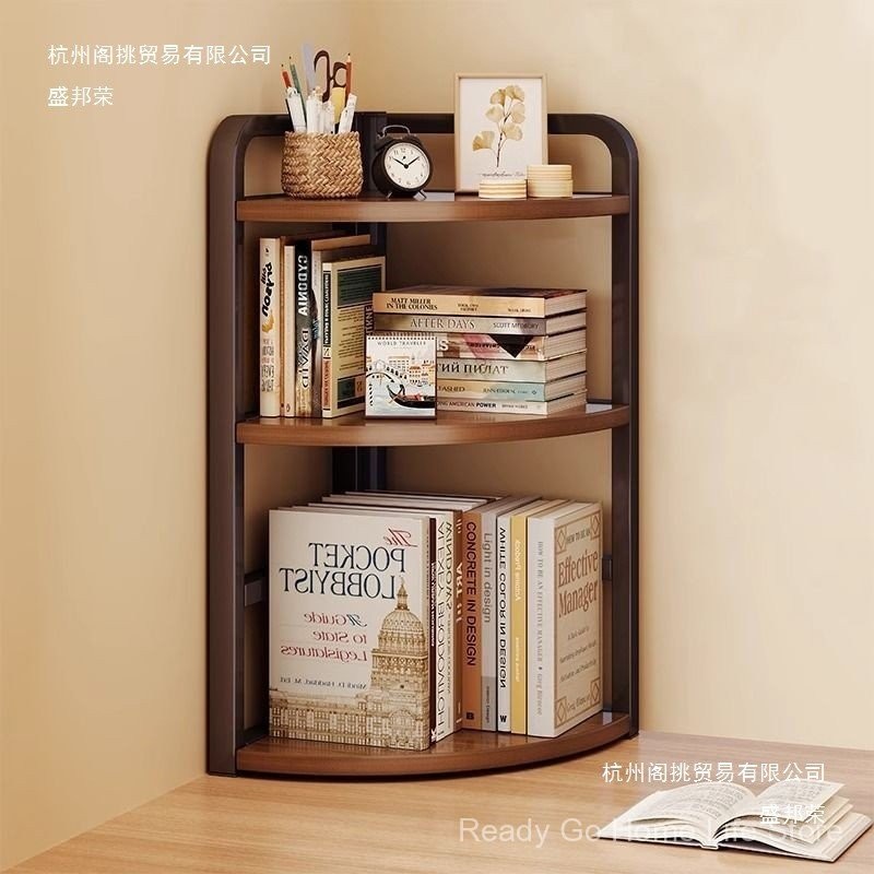 Corner Desk Organizer Small Desktop Shelf Triangle Book Stand for Study ...